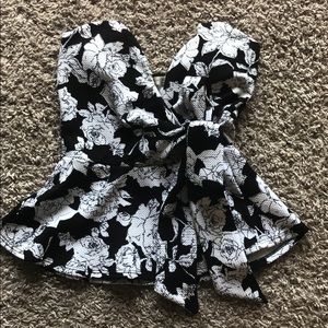 Strapless floral top